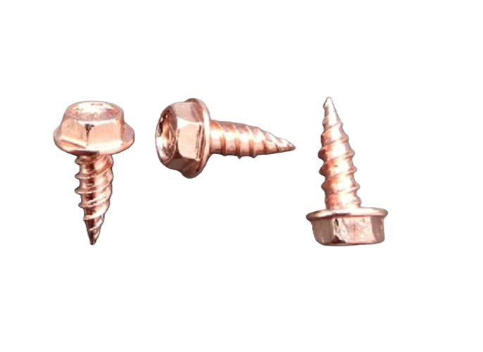 8 x 1/2 Self-Piercing Copper-Plated 410 Stainless Steel Screws