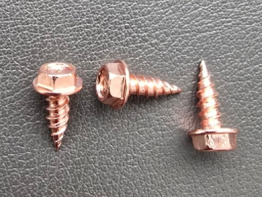 8 x 1/2 Self-Piercing Copper-Plated 410 Stainless Screws