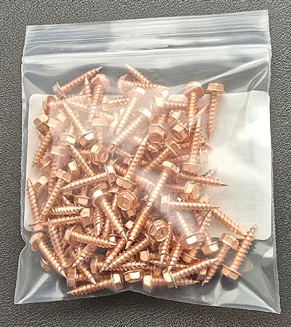 8 x 3-4 Self-Piercing Copper-Plated 410 Stainless Screws 100 PKG Back