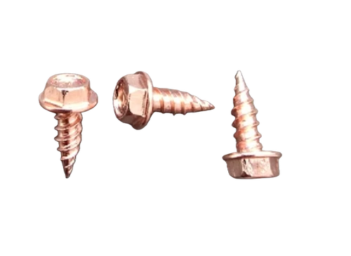 8 x 1/2 Self-Piercing Copper-Plated 410 Stainless Steel Screws