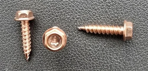 8 x 3-4 Self-Piercing Copper-Plated 410 Stainless Screws