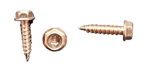 8 x 3-4 Self-Piercing Copper-Plated 410 Stainless Steel Screws
