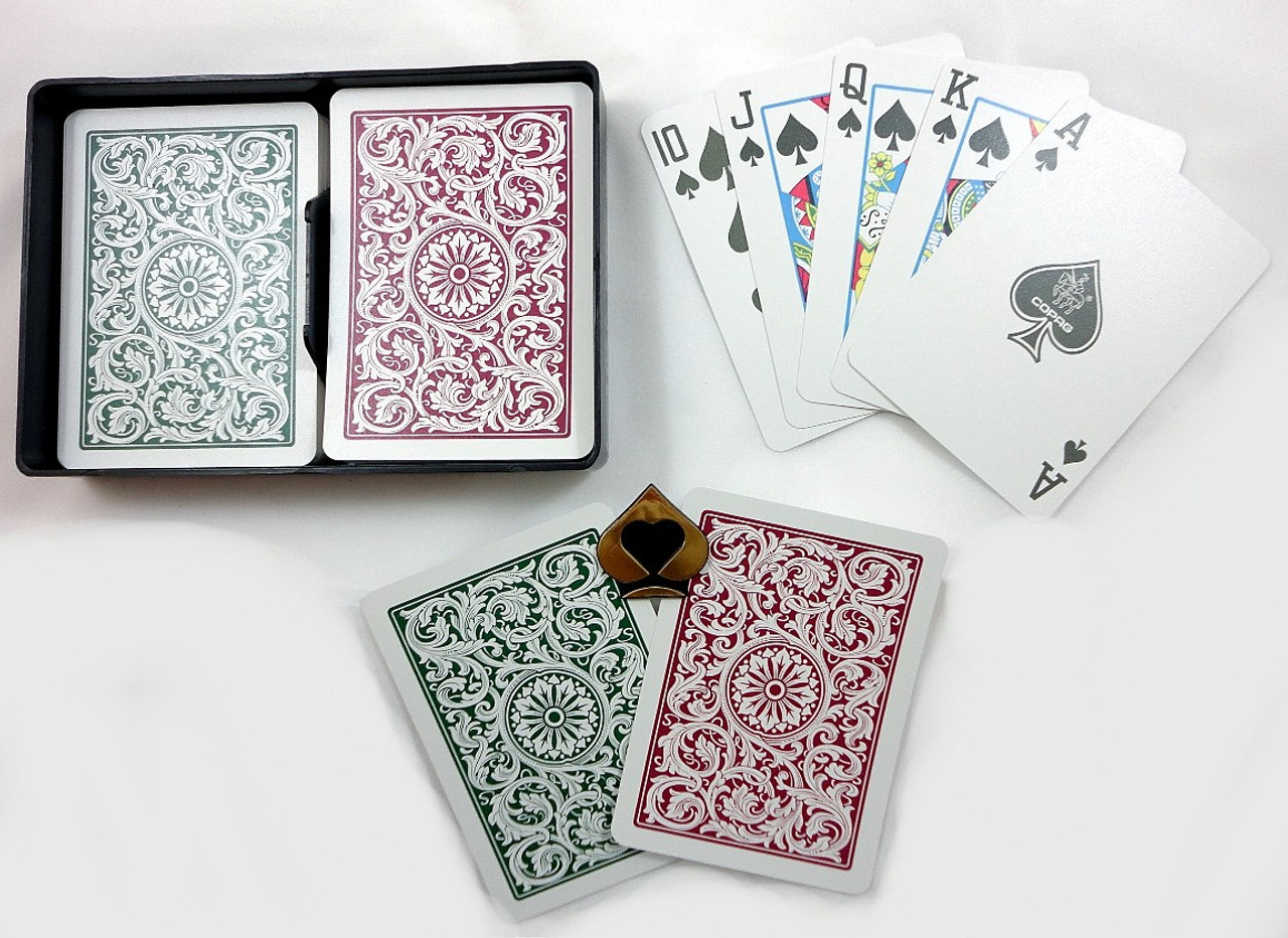 Copag 1546 Burg/Green Playing Cards -12 Sets - Reg. Index ...