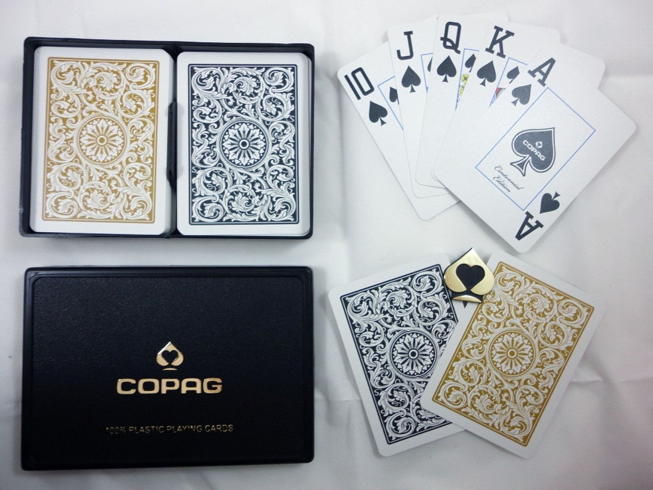 Copag 1546 Black & Gold Super Index Poker - Copag Card