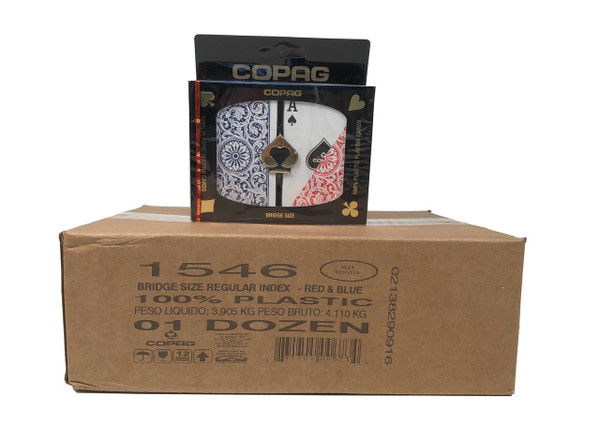 Copag 1546 Red/Blue Playing Cards -12 Sets - Reg. Index - Bridge