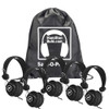  HamiltonBuhl Sack-O-Phones, 5 Black Favoritz™ Headsets with In-Line Microphone and TRRS Plug 