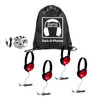  HamiltonBuhl Sack-O-Phones with 4 Red Primo Headphones and 3.5mm Jackbox 