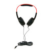 Califone KH-12V BK Pre-K On-Ear Headphones with In-line Volume Control, 3.5mm, Black/Red