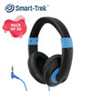 HamiltonBuhl Smart-Trek Deluxe Stereo Headphone with Blue Accents, In-Line Volume Control and 3.5mm TRS Plug - 50 Pack