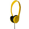 Soundnetic Yellow Disposable Stereo Bulk School Headsets USB-C Plug - Vinyl Earpads and in-line mic