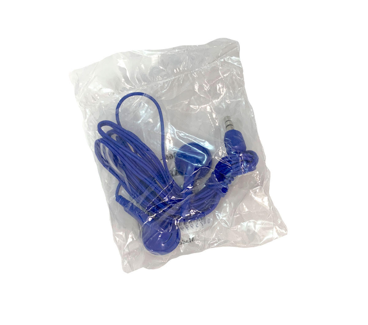 Bulk Disposable BLUE Stereo Earbuds | Encore Data Products