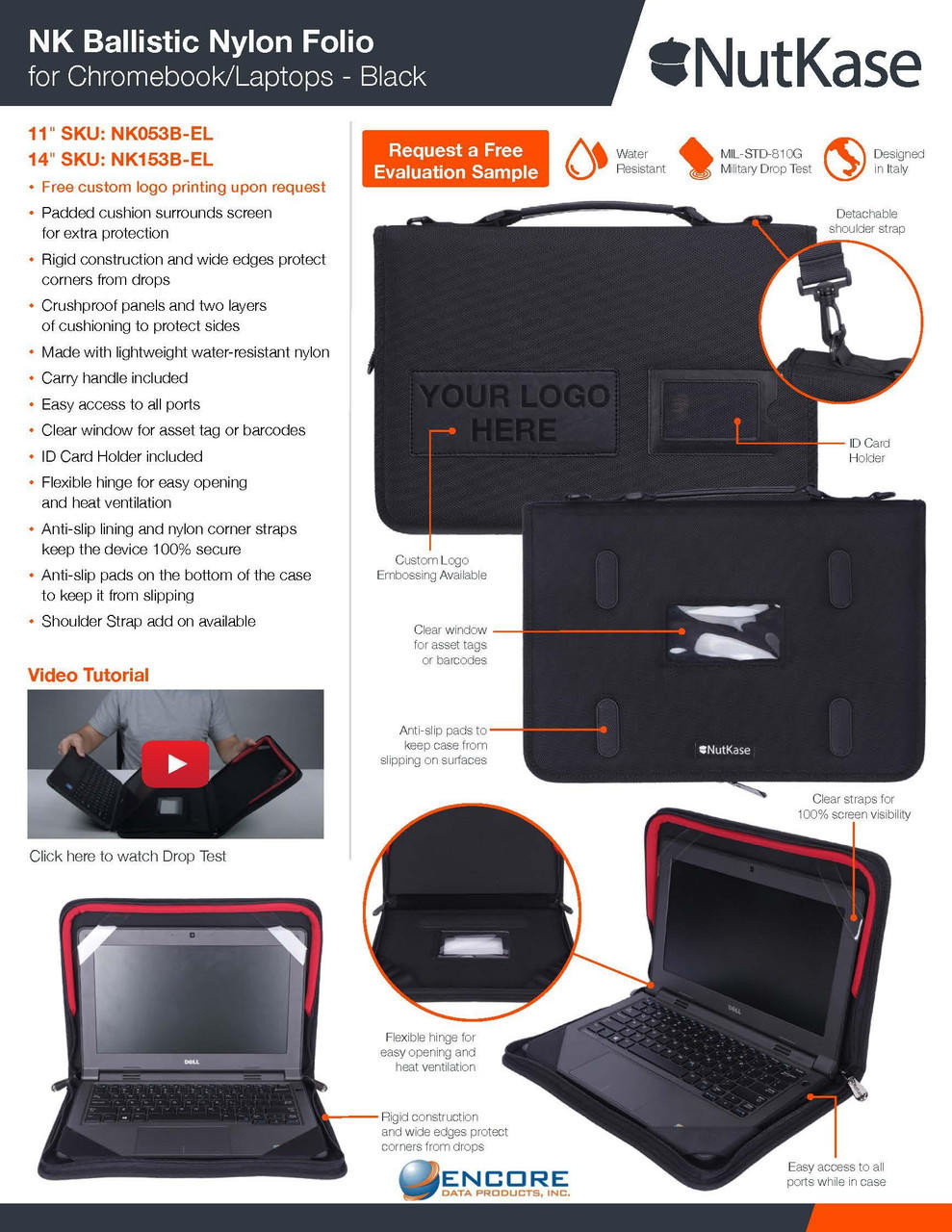 NutKase Ballistic Nylon Folio - Big Pocket for 11