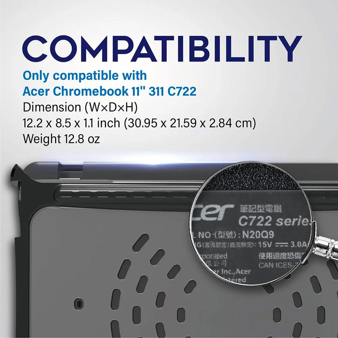 IBENZER Hexpact SecureLock Case for Chromebook 11'' Acer 311 C722