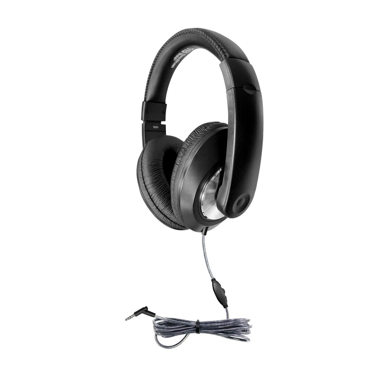 HamiltonBuhl Smart-Trek Deluxe Stereo Bulk School Headphone with In-Line  Volume Control and 3.5mm TRS Plug