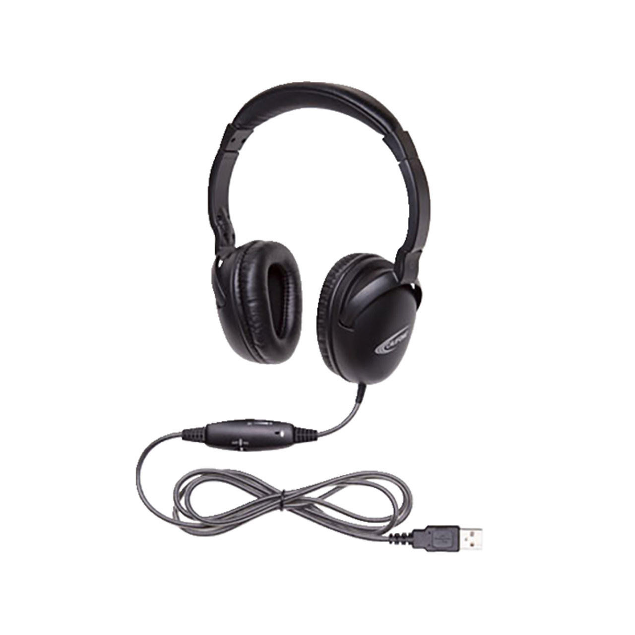 Califone NeoTech Plus 1017IMUSB Premium, Over-Ear Stereo Headset with  Inline Microphone, USB Plug, Black