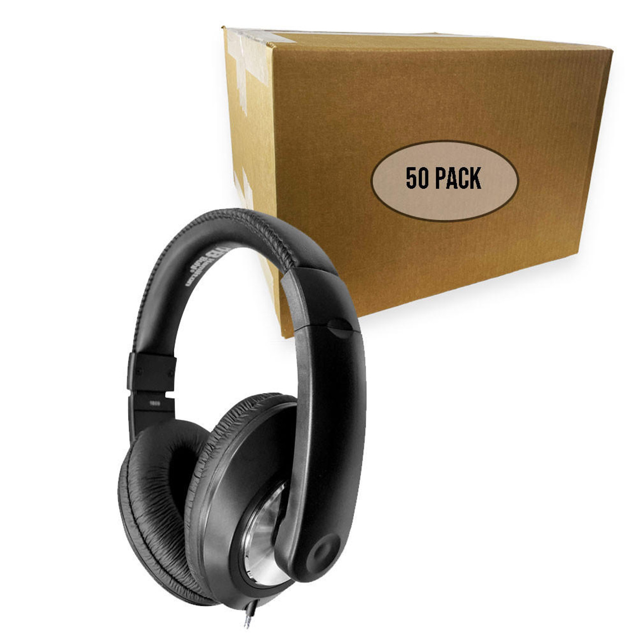 50 Pack of Smart-Trek Deluxe Stereo Headphone with In-Line Volume Control  and USB Plug