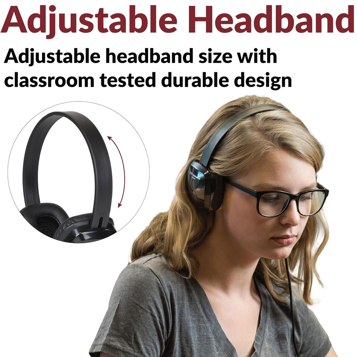 Cuffie Sovraurali Cyber Acoustics ACM-6005 – Nero, Cerchietto Regolabile, Ideali Per Scuola E Ufficio