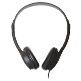  Soundnetic SN-313 100 Pack Bulk School Headphones Low Cost  with 3.5mm Plug and Leatherette Earpads, Black 