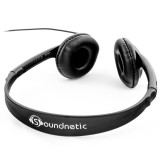  Soundnetic SN-CCV Budget Classroom Headphones, Stereo, with Leatherette Earpads & Volume Control, Black (50 Pack) 