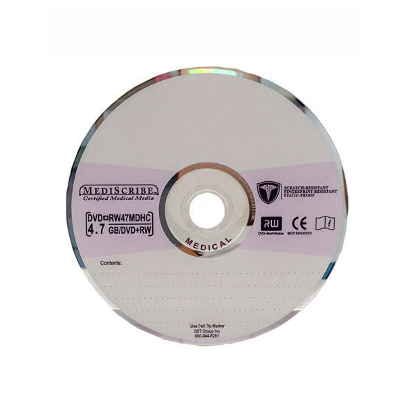 MediScribe DVD+R47WMJB5M Certified Medical DVD+R Rewritable 4.7GB 8X