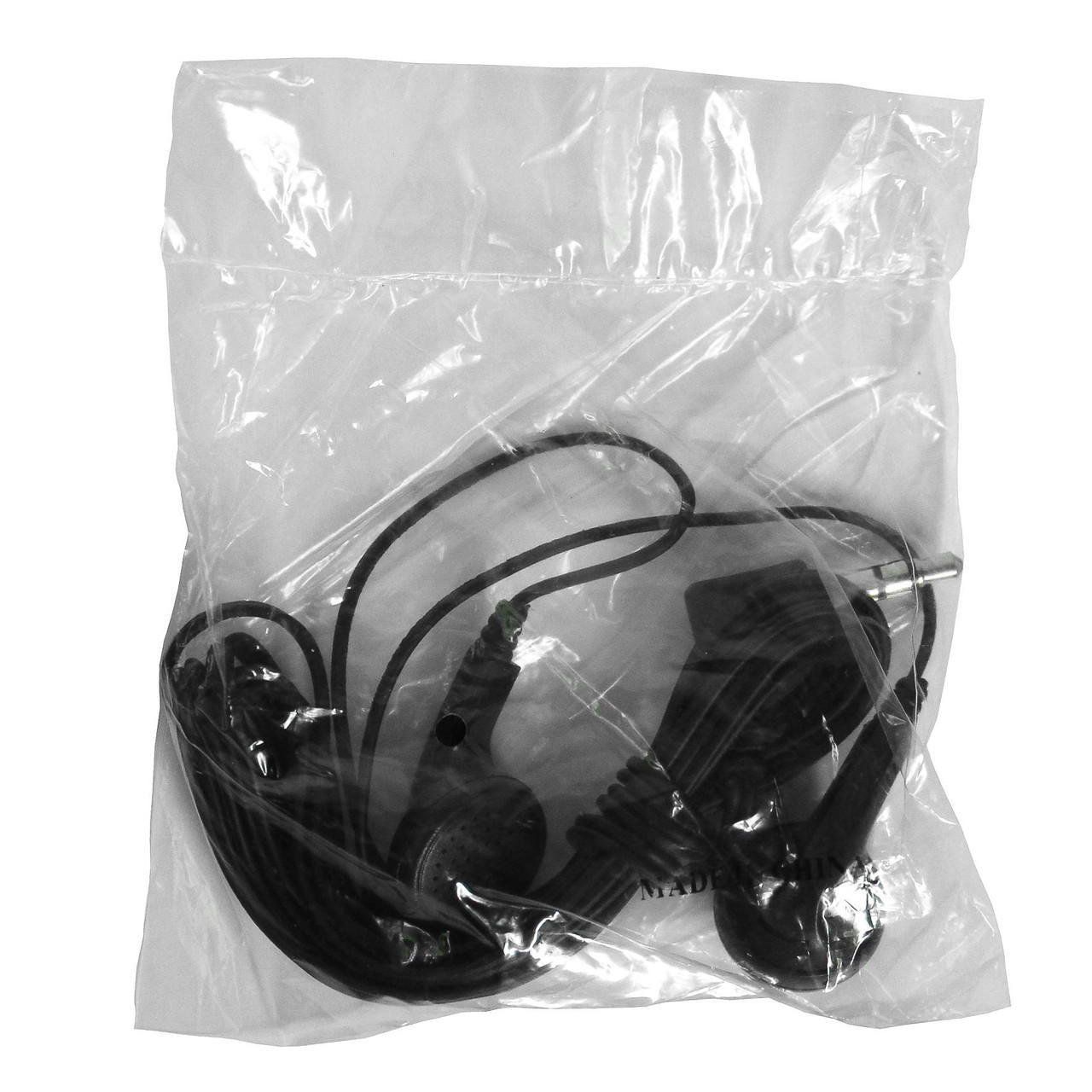 Bulk Disposable BLACK Stereo Earbuds / Earphones