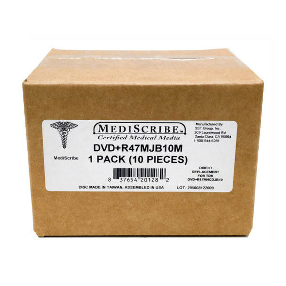  MediScribe DVD+R47MJB10M Certified Medical DVD+R 4.7GB 8X Branded 10 Discs in Jewel Cases 