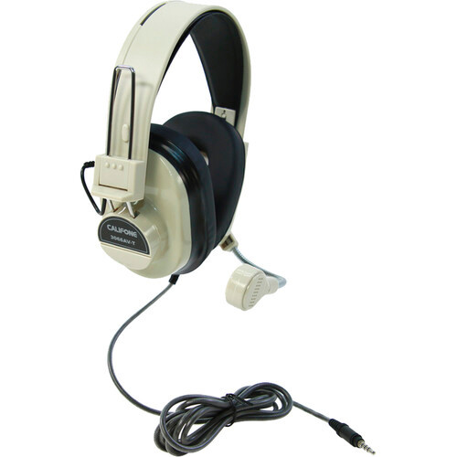Califone 3066AVT Deluxe Over-Ear Stereo Headset with Gooseneck Microphone, 3.5mm Plug