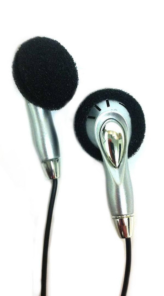 Wholesale/Bulk/Disposable Earphones/Earbuds EB-3 Disposable Stereo Silver Earbuds