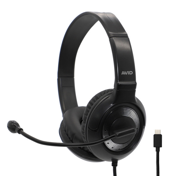AVID AE-55 Headphones / Headset with USB-C Plug | Black and Silver