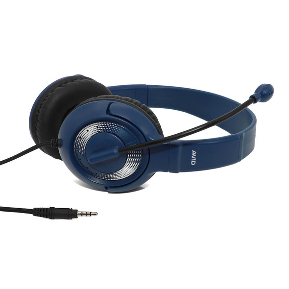 AVID AE-55 Headphones / Headset with Mic + 3.5mm Plug | Blue and Silver