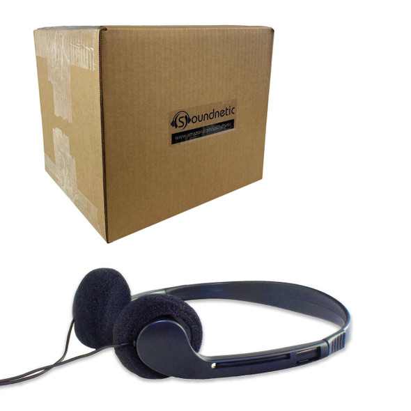  Soundnetic SN-09 Bulk Premium Disposable Stereo Headphones 100 Pack 