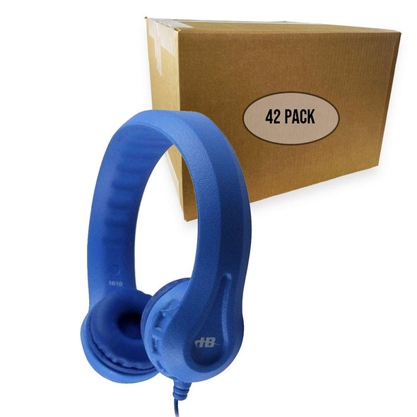 HamiltonBuhl 42 Pack of Flex-Phones™, foam headphone, 3.5mm stereo plug, straight cord, Blue 