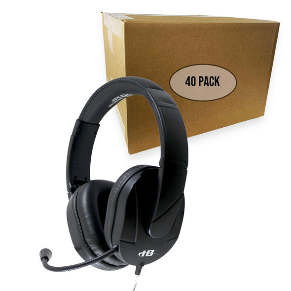 HamiltonBuhl 40 Pack of Mach2C - Deluxe Headset - USB-C Plug with boom microphone, USB 2.0 Leatherette ear cushions 