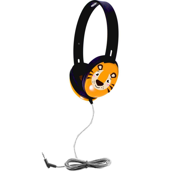 HamiltonBuhl 100 Pack of Primo Tiger Face-  Headphone, 3.5mm plug,  Made of ABS plastic, with chew and kink-resistant Dura-Cord™ 