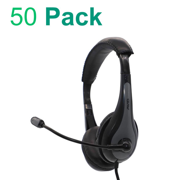  AVID Products AE-39 Classroom Computer Stereo USB Headset (50 Pack) 