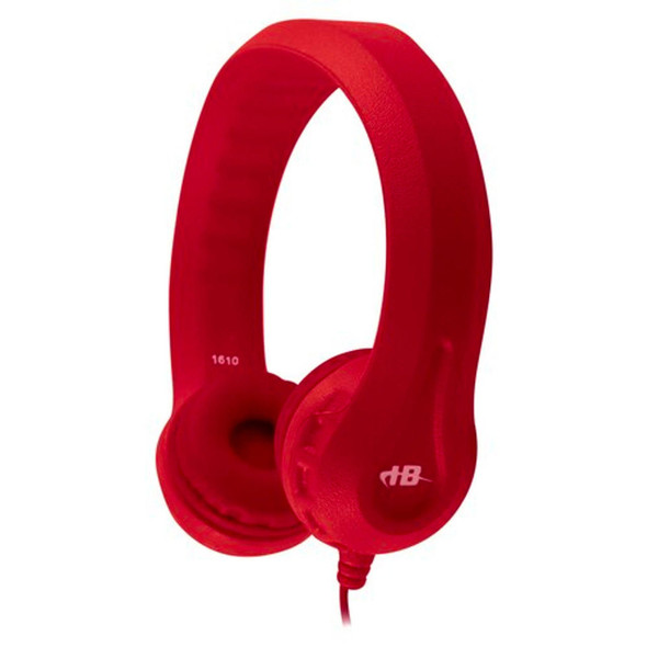  HamiltonBuhl Kid's Durable Foam Headphones, Children's Headphones for Classroom, Red, 10 Count 