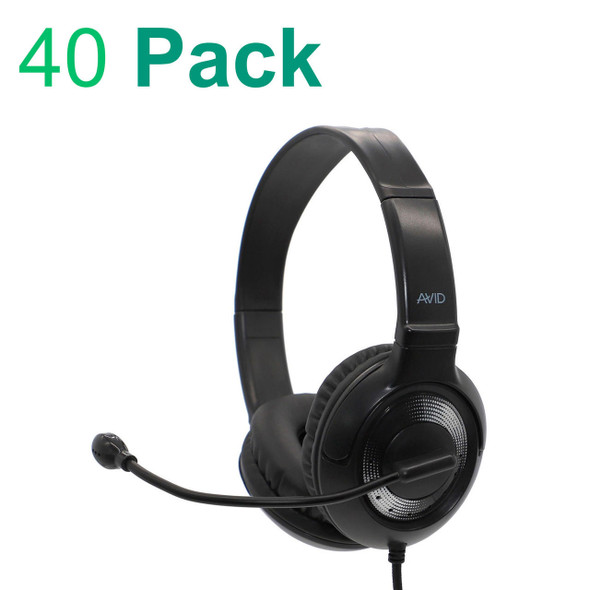  AVID Products AE-55KLUSB Headset, Black, 40 Pack 