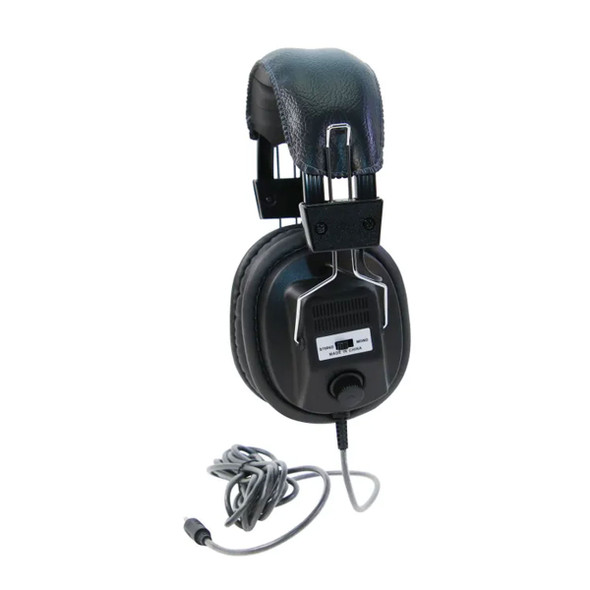 Califone 3068AV Switchable Stereo/Mono Over-Ear Headphones, 3.5mm Adapter Plug, Black