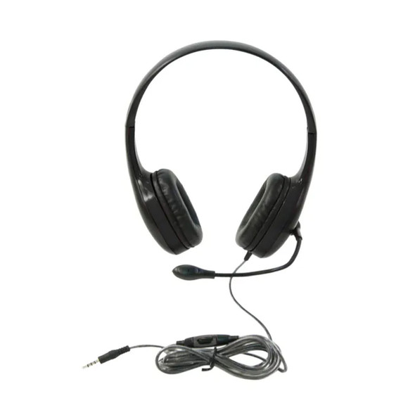 Califone KH-08GT BK On-Ear Headset with Gooseneck Microphone, 3.5mm, Black