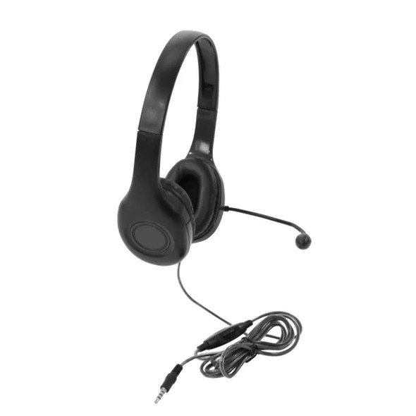 Califone KH-08GT BK On-Ear Headset with Gooseneck Microphone, 3.5mm, Black