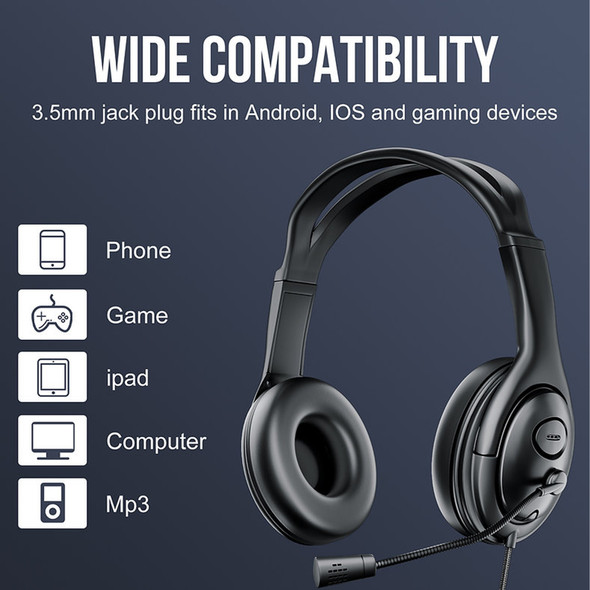 TechProtectus 3.5MM Noise Cancelling Headphone with Boom Mic