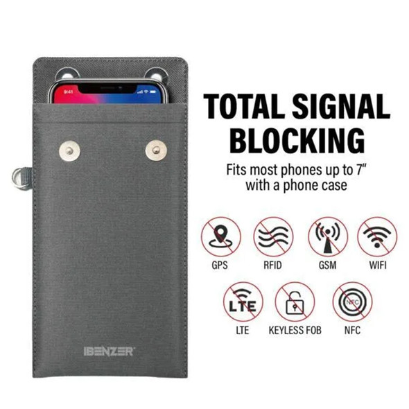 IBenzer Faraday Signal-Blocking Cell Phone Pouch – CP05