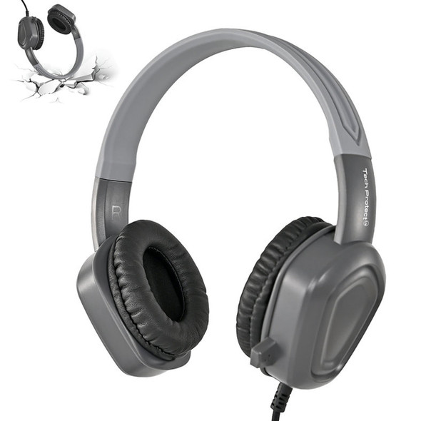 TechProtectus USB Noise Cancelling rugged headphone-with an Inline Mic