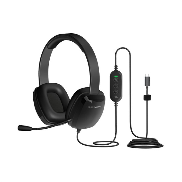 Cyber Acoustics AC-6014 Durable USB-C Headset Ideal for Grades 6-12