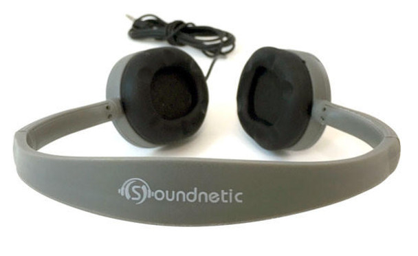  Soundnetic 65 Flat Cool Gray Stereo Headphones with Rubber Earpads 