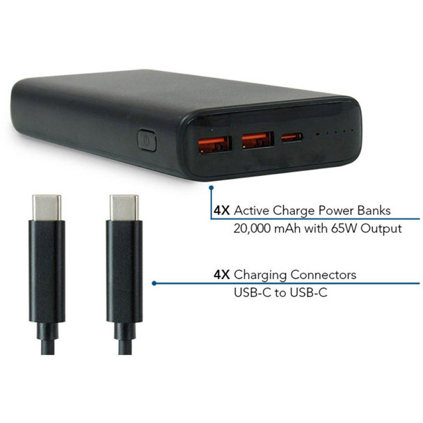 JAR Systems Active Charge Power Bank Kit 4-Pk Black