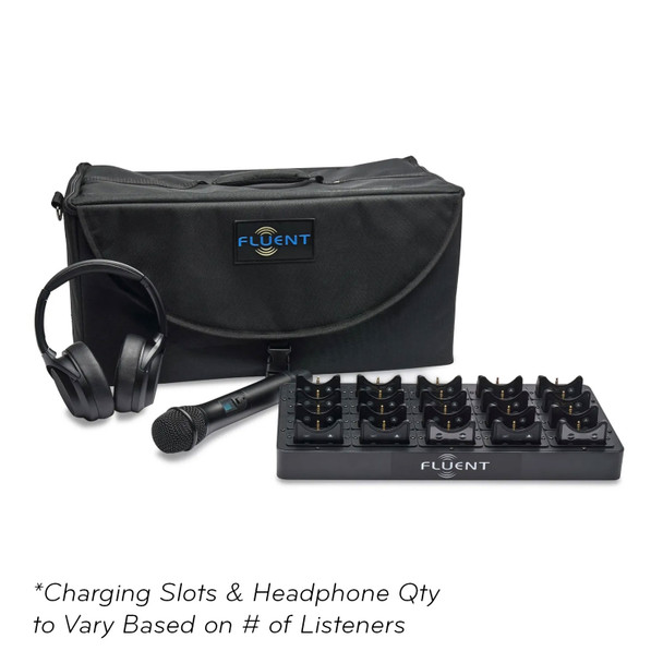 Fluent Audio 900 MHz Over-The-Ear System, Language Interpretation/Tour Guide - 5 Listener