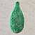 Glass cast fused faceted teardrop Christmas ornament in light green
