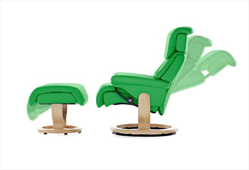 Ekornes Stressless Capri Medium Classic Base Recliner and Ottoman