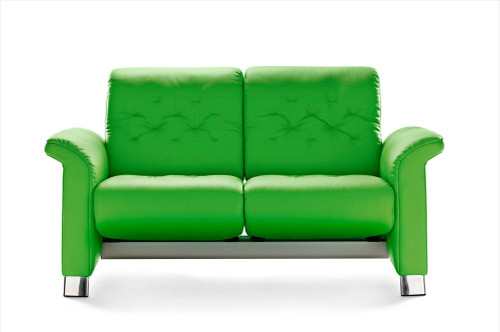 New Summer Green Paloma Leather on this Metropolitan Loveseat by Ekornes Stressless. New Summer Green Paloma Leather on this Metropolitan Loveseat by Ekornes Stressless.